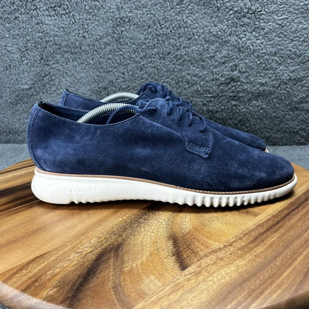 Cole Haan 2.Zerogrand Shoes Blue Suede Mens Sz 11 C25237 Oxfords - NEEDS INSOLES